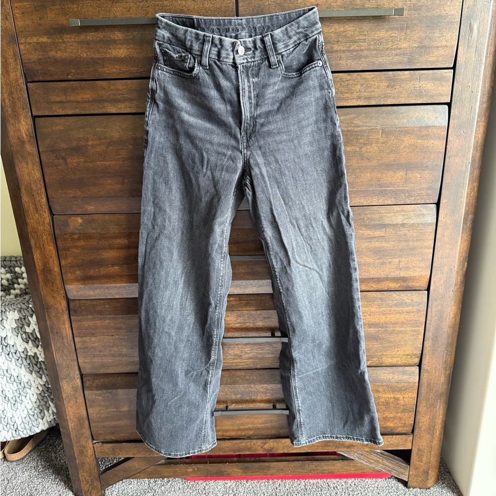American Eagle Outfitters Men's Dark Gray Straight Jeans
